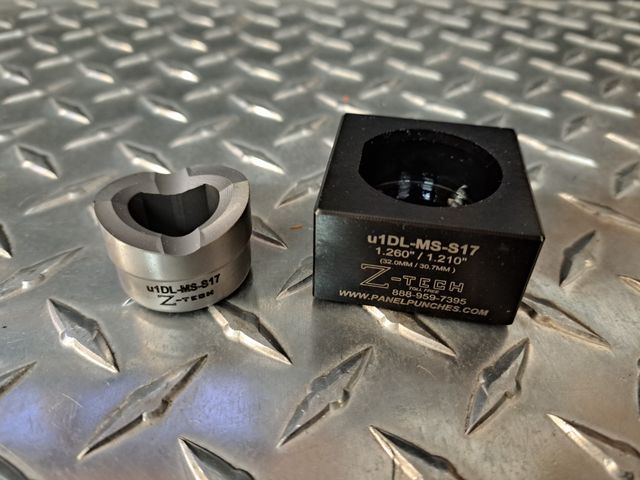 MS Shell 17 "D"  Die Set 1.260" Dia. 1.210 Over Flat Mil Spec D38999 Shell "E" Single M Pull Stud