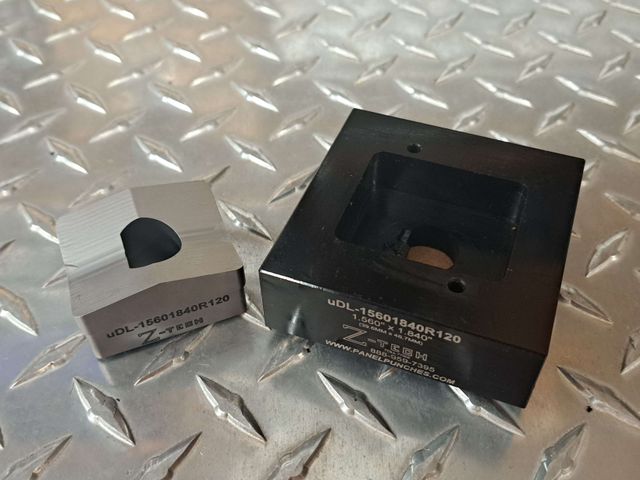 Custom uDL750- Die Set, 1.560" by 1.840" with .120" R corners.  Includes two drill guide holes per documentation for FHL34W-11 Fuse Holder (Formerly uDL-15601840) 