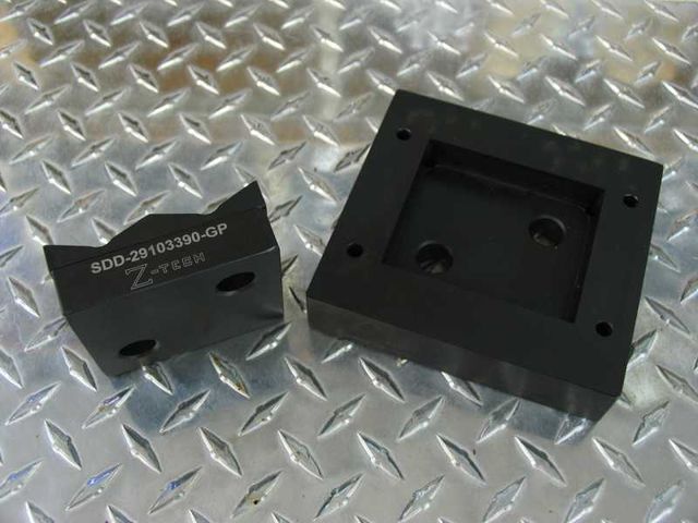 Custom Super Dandy Die Set - Heavy Duty Opening Size 3.020" x 3.300" With R0.040" corners.  Includes drill guide holes per ABB spec.   