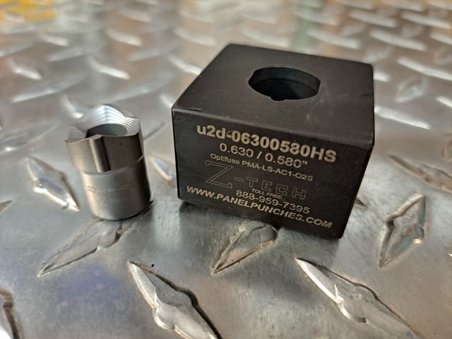 Custom Micro Dandy Die Set  - Single Stud Pull - Double "D" 0.630  Dia. by 0.580" Over Flats with Key