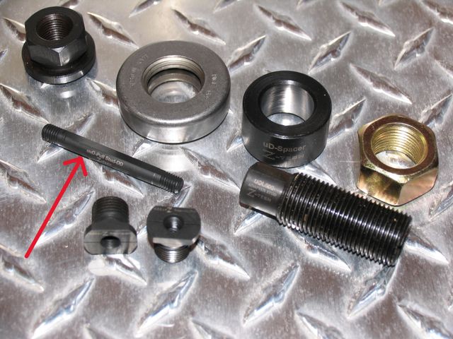 uuD Pull Stud
1/4-28 treads with customized double flats