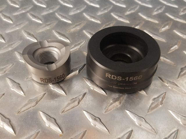 Custom Round Die Heavy Duty S series
1.560" Diameter
O1- Cup,  S-7 Punch 
Rated to 12 gauge stainless Steel