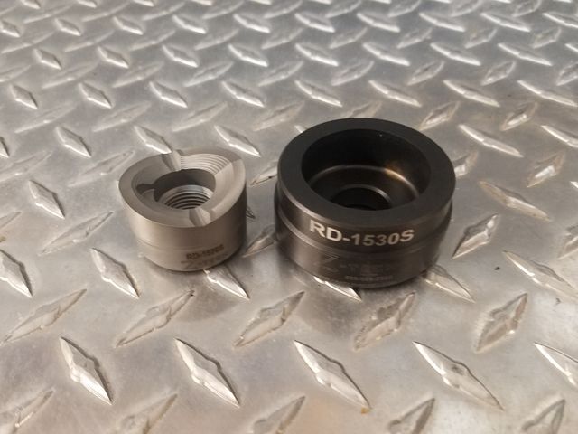 Custom Round Die Set  1.530" Dia. Includes S-7 tool steel punch,  rated to 12 gauge stainless steel