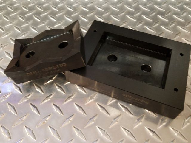 Opening Size 3.189" x 4.606", 81MM x 117MM Standard opening for Harting "B" series and Wieland connectors.  Includes Drill Guide Holes in die base