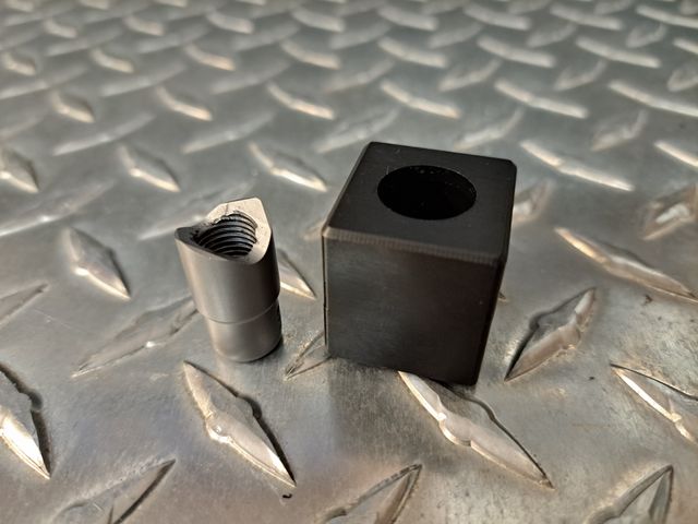 Custom Round Die Set 0.450"  Dia. S-7 Tool Steel Punch 1/4" x 28 Pull Stud 