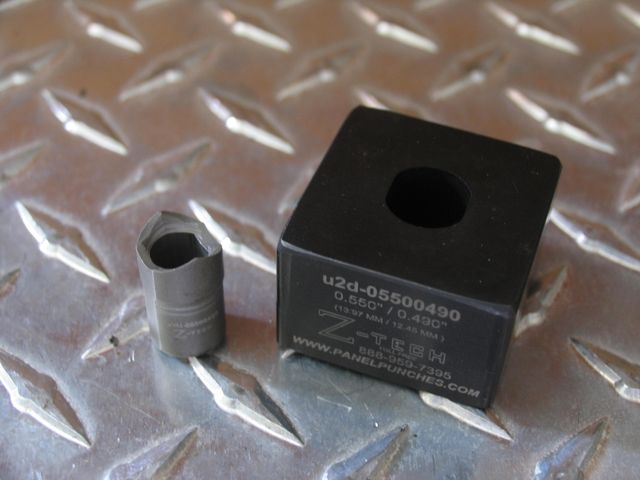 Custom Micro Dandy Die Set  - Single Stud Pull - Double "D" 0.550"  Dia. by 0.490" Over Flat 