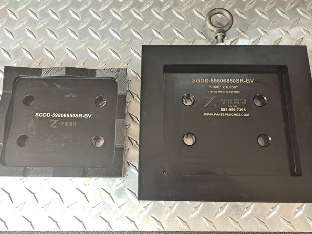 Custom Designed Super Giant Dandy Die Set 5.980" by 6.850" with Standard Radius Corners   Requires the BV200 dual cylinder pulling system