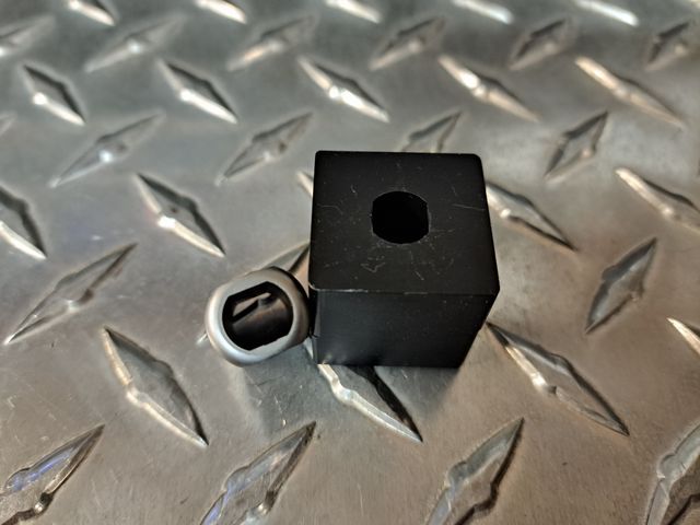 Custom uuD Die Set, 0.380" Dia by 0.305" over flats Double "D."   Recommended maximum 16 gauge mild steel / 14 gauge aluminum