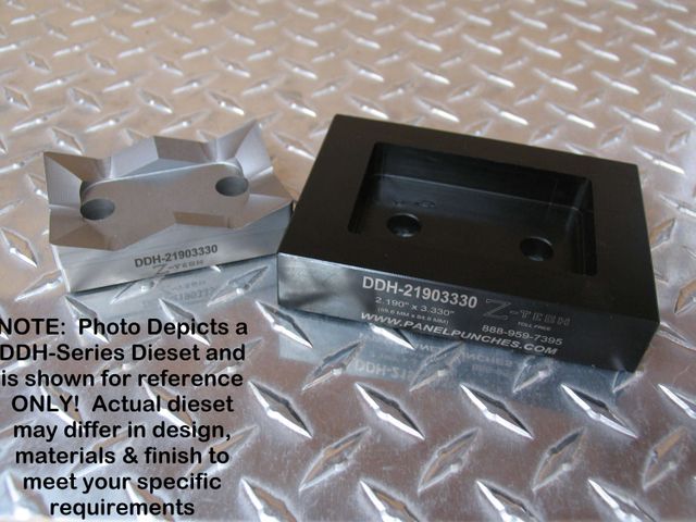 Custom DDH Dieset, 1.350" by 3.110",  with .072 Radius Corners and S-7 center,  heavy duty design