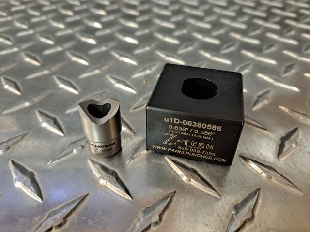 Custom Micro Dandy Die Set  - Single Stud Pull - "D" 0.638  Dia. by .586" Over Flat