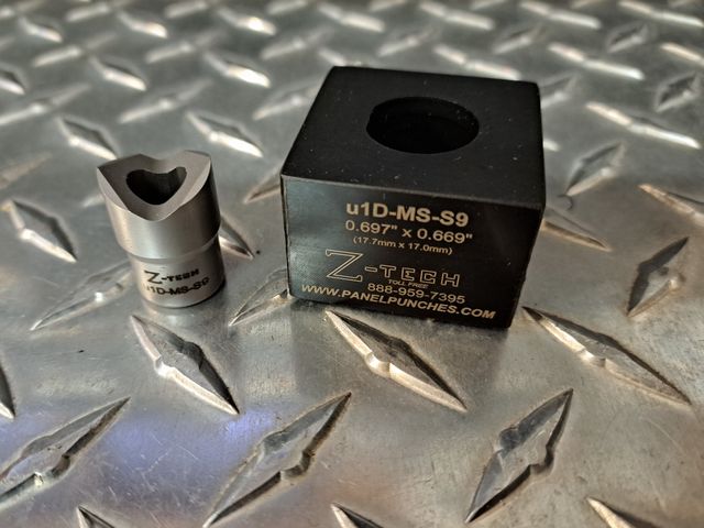 MS Shell 9 "D"  Die Set <br> 0.697" Dia. 0.669 Over Flat