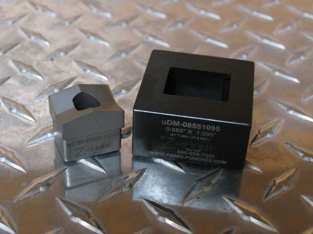 Custom uDM Die Set 0.976" by 1.291" with 0.250" radius corners. 