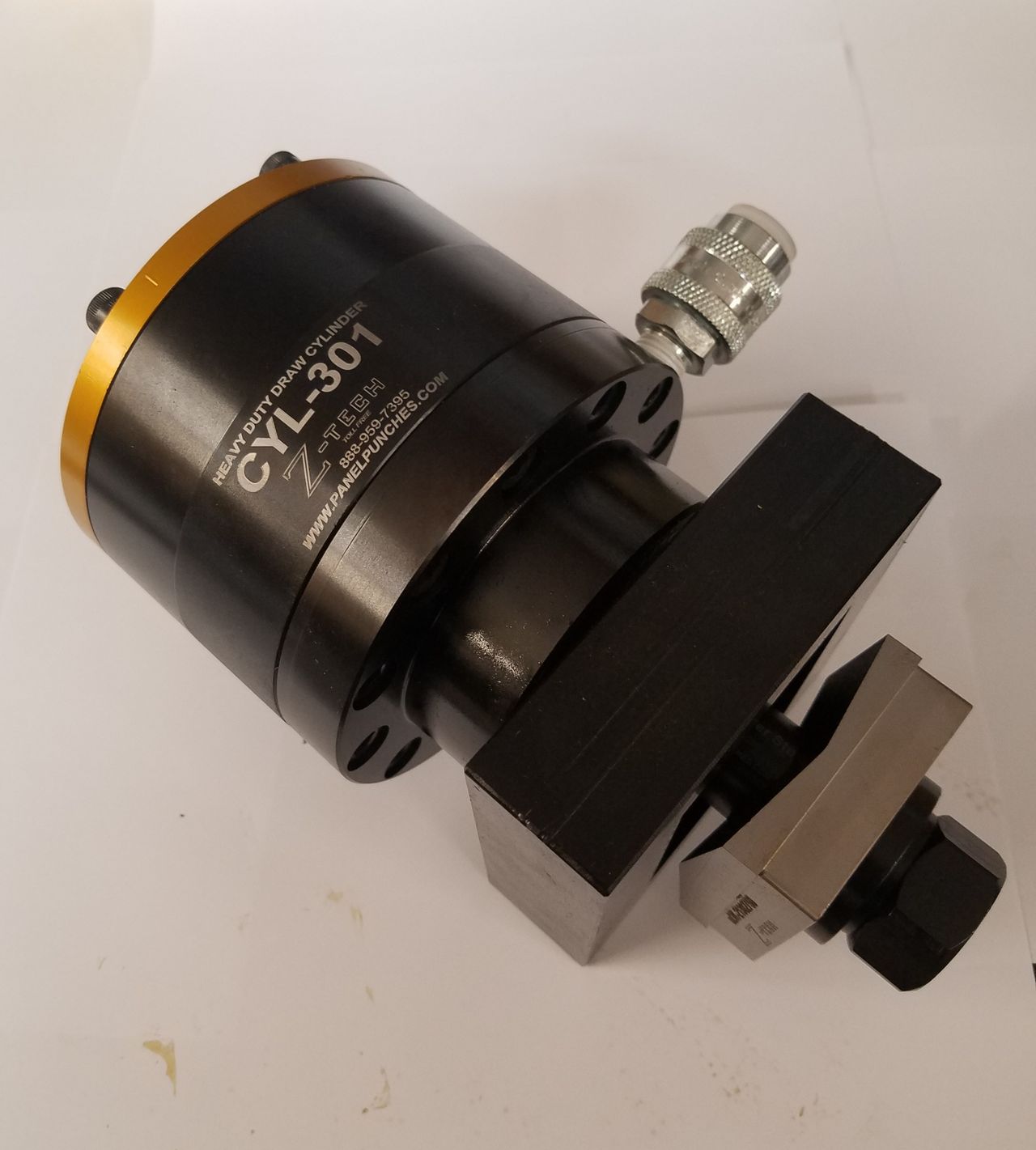 Step 3:  Slide the punch over stud and thread on flange nut.  You're now ready to Punch!