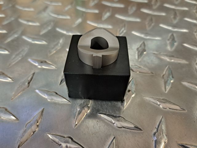 Custom uDL Die Set, 1.205" Diameter with 0.090" by 0.180" external key per customer spec. S7- Tool Steel Punch.  Rated for up to 12 Gauge Stainless Steel