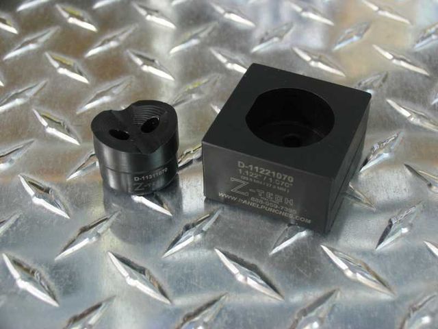 Custom "D" Die Set 1.122" Dia. by 1.070" over flat.   Requires the MD-Puller for Operation.  (CLEARANCE ITEM -LAST ONE IN-STOCK!) 