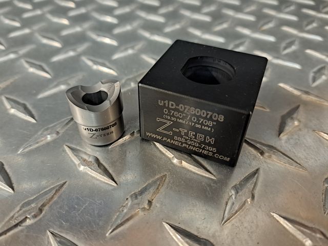 Custom Micro Dandy Die Set  - Single Stud Pull - "D" 0.760 Dia. by .708" Over Flat