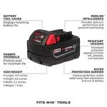 Battery, Milwaukee M18, 18-Volt, 5.0Ah, Lithium-Ion XC Extended Capacity Battery Pack