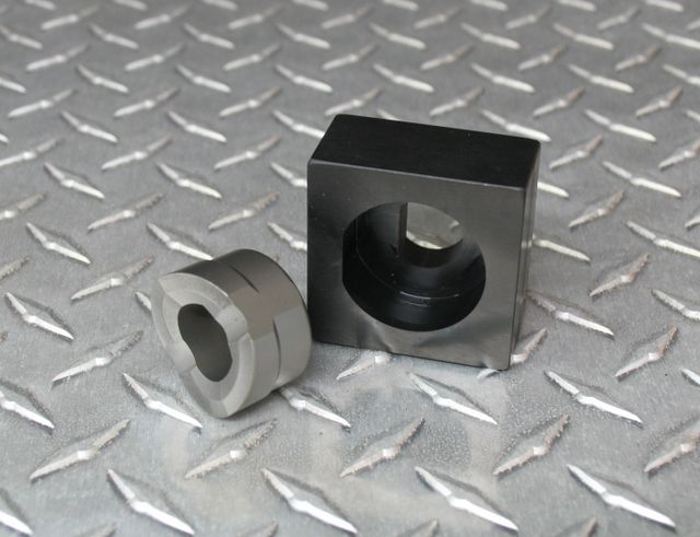 Custom uDL750- Die Set, 1.380" (35.0 mm) diameter by 1.570" (40.0mm)  with 0.160" (5.0 MM) Radius corners.   S7 Tool Steel Punch, rated to 12 gauge stainless steel