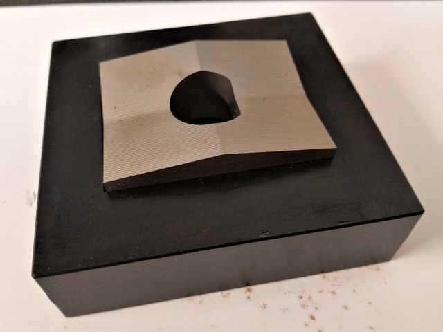 Custom uDK - Die Set, 3.625 by 3.625", with 45 degree corners per opening print. Includes instrument drill guide holes.  S-7 Tool Steel Punch For use on up to 10 gauge stainless.