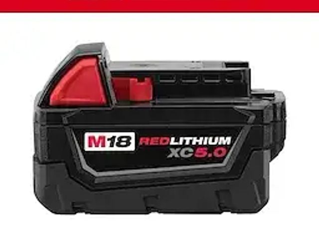 Battery, Milwaukee M18, 18-Volt, 5.0Ah, Lithium-Ion XC Extended Capacity Battery Pack