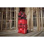 Milwaukee 48-22-8427 Rolling PACKOUT Tool Box with Custom CNC cutout for BP-100, Impact Driver, Battery Charger and 2ea 18v-5.0ah Batteries