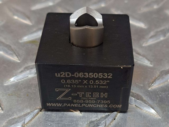 Custom u2D die set.  0.635" by 0.532" over flats double D 