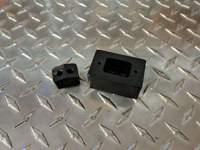 Custom MD series die set 0.450" by 1.850"  with mounting screw cut outs per supplied documentation.