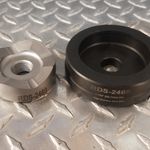 Custom Round Die Heavy Duty S series
2.469" Diameter
O1- Cup,  S-7 Punch 
Rated to 12 gauge stainless Steel