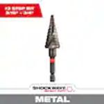 Drill, Step, Milwaukee SHOCKWAVE 3/16 - 3/4  inch #3 Impact-Rated Titanium Step Drill Bit (10-Steps)
