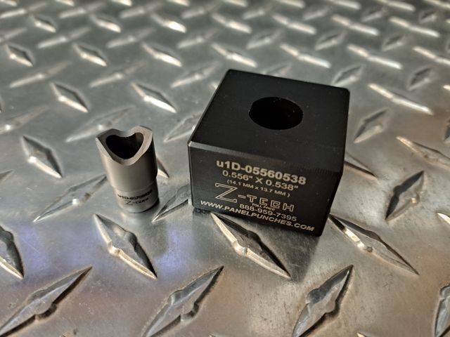 Custom Micro Dandy Die Set 0.556" diameter by 0.538" over flats,  single  "D" 