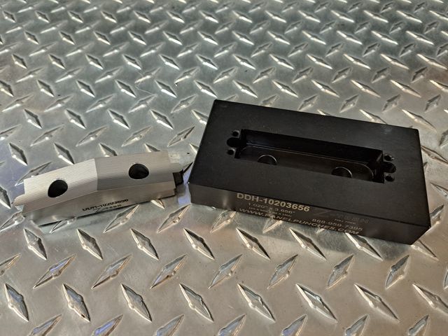 Custom DDH Die Set, 1.020" by 3.656" Includes Tabs  and drill guide holes per print Apex, Socket, 156 Position, Crimp opening specifications