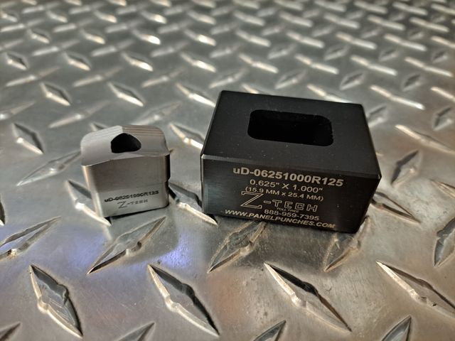 Custom uD Die Set 0.625" by 1.000"  with 0.125R corners 