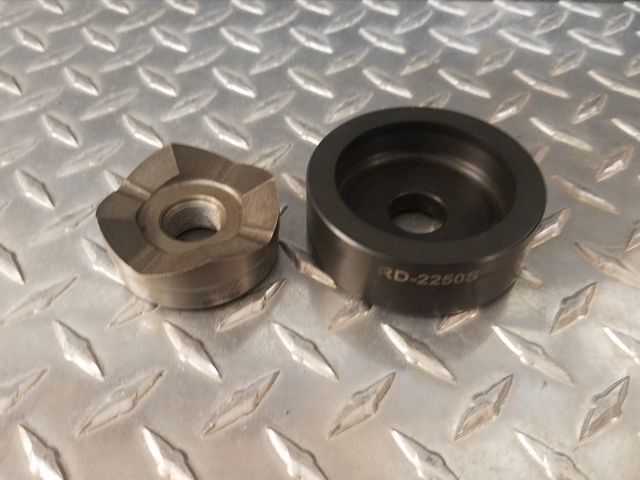 Custom Round Die 2.250" Dia  Includes S-7 tool steel punch,  rated to 12 gauge stainless steel Requi...