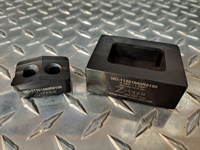 Custom Mini Dandy Die Set Opening Size 1.130" x 1.660" with .162 Radius Corners 