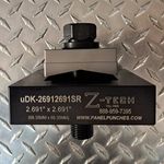 Custom uDK - Die Set, 2.691" by 2.691" (68MM X 68MM), Standard 0.073" Radius Corners, S-7 Tool Steel Punch For use on up to 7 gauge mild steel, or 12 gauge stainless