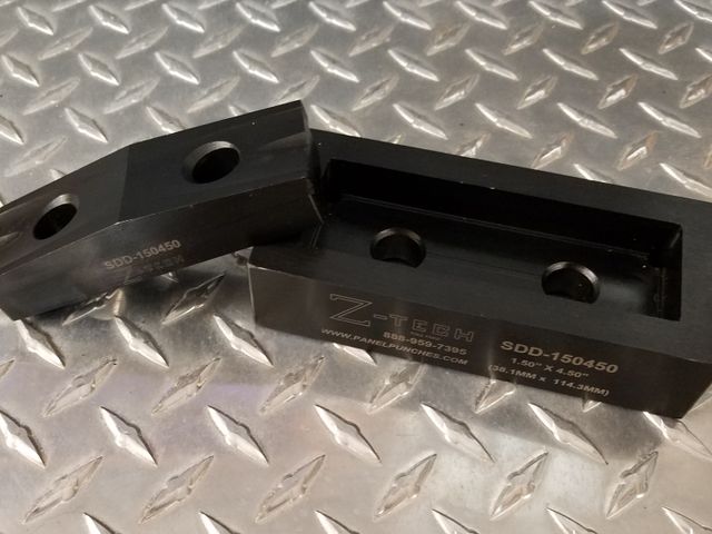 Custom Super Dandy Die, Opening size 1.5" x 4.5" for Southco Pocket Pull Series, Flush Pull.  ONLY 1-DIESET AVAILABLE!!!  (Replaced with SDD-15004500)  
