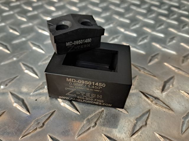 Custom Mini Dandy Die .950" by 1.450" with Heavy Duty S7 Steel Punch. 