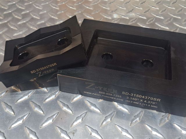 Custom Super Dandy Die  3.150" by  4.370"    with standard .073" radius corners. 