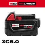 Battery, Milwaukee M18, 18-Volt, 5.0Ah, Lithium-Ion XC Extended Capacity Battery Pack