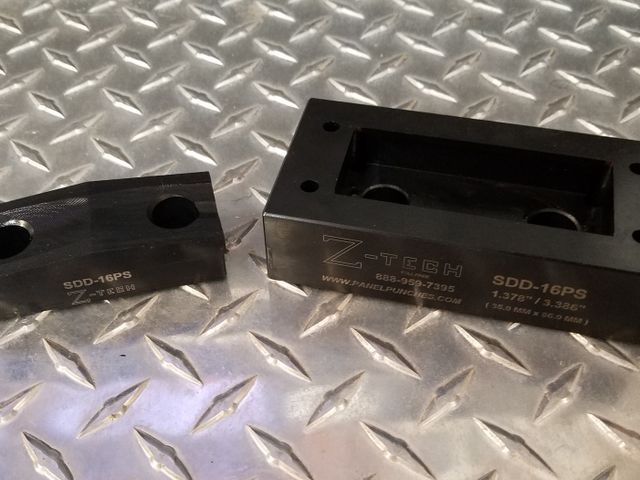 Opening Size 1.378" x 3.386 ", (35MM x 86MM) Standard opening for Harting "B" series and Wieland connectors.  Includes drill guide holes in base for drilling device mounting holes.  Also compatible with Murrplastik KDL 16 Cable entry gland plates