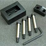 Custom Dandy Die Set 0.906" by 2.913"  for Mencom ILME model CZI 25L,  Includes drill guide holes per spec.   Recommended maximum 14 gauge stainless.   Must be pulled hydraulically. 