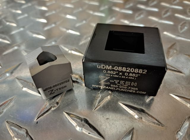 Custom uDM Die Set, 0.787" by 0.906" with key per documentation