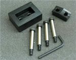 Custom Dandy Die Set 0.906" by 2.913"  for Mencom ILME model CZI 25L,  Includes drill guide holes per spec.   Recommended maximum 14 gauge stainless.   Must be pulled hydraulically. 