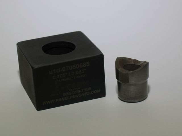 Custom Micro Dandy Die Set  - Single Stud Pull   0.705 Dia by 0.685 Over Flat. 