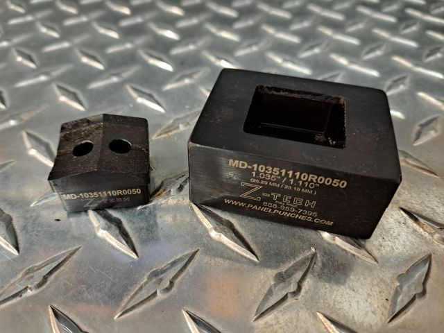 Custom Mini Dandy Die Set Opening Size 1.035" x 1.110" with .050 Radius Corners 
