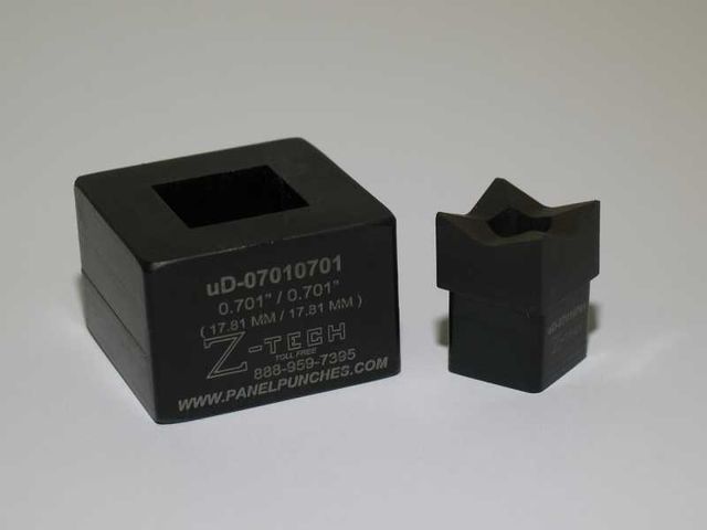 Custom Micro Dandy Die Set  - Single Stud Pull   0.701" by 0.701" Square for Aerospace Optics VIVISU...